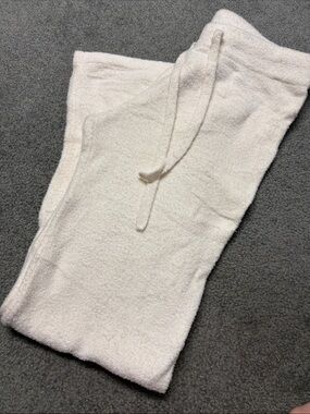 BAREFOOT DREAMS COZY CHIC LITE CREAM White Plush Lounge Pants Small
